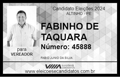 Candidato FABINHO DE TAQUARA 2024 - ALTINHO - Eleições