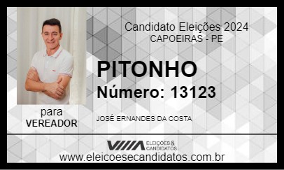 Candidato PITONHO 2024 - CAPOEIRAS - Eleições