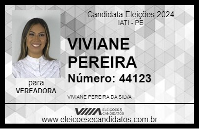 Candidato VIVIANE PEREIRA 2024 - IATI - Eleições