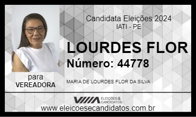 Candidato LOURDES FLOR 2024 - IATI - Eleições