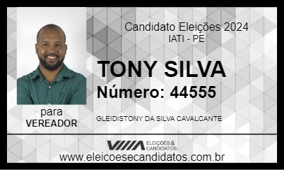 Candidato TONY SILVA 2024 - IATI - Eleições