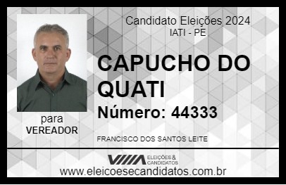 Candidato CAPUCHO DO QUATI 2024 - IATI - Eleições