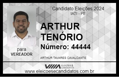 Candidato ARTHUR TENÓRIO 2024 - IATI - Eleições