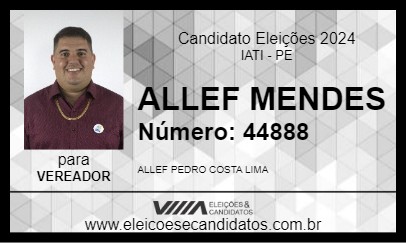 Candidato ALLEF MENDES 2024 - IATI - Eleições