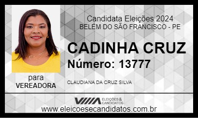 Candidato CADINHA CRUZ 2024 - BELÉM DO SÃO FRANCISCO - Eleições