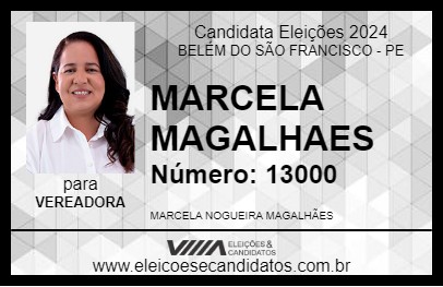 Candidato MARCELA MAGALHAES 2024 - BELÉM DO SÃO FRANCISCO - Eleições