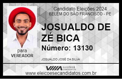 Candidato JOSUALDO DE ZÉ BICA 2024 - BELÉM DO SÃO FRANCISCO - Eleições