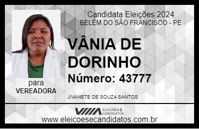 Candidato VÂNIA DE DORINHO  2024 - BELÉM DO SÃO FRANCISCO - Eleições