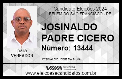 Candidato JOSINALDO PADRE CICERO 2024 - BELÉM DO SÃO FRANCISCO - Eleições