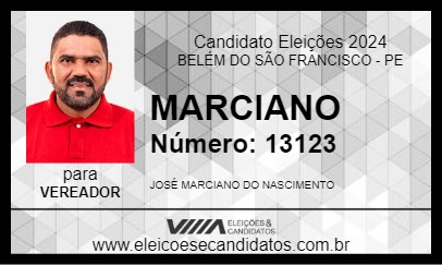 Candidato MARCIANO 2024 - BELÉM DO SÃO FRANCISCO - Eleições