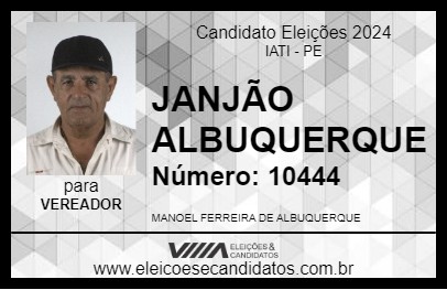 Candidato JANJÃO ALBUQUERQUE 2024 - IATI - Eleições