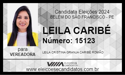 Candidato LEILA CARIBÉ  2024 - BELÉM DO SÃO FRANCISCO - Eleições