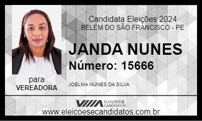 Candidato JANDA NUNES  2024 - BELÉM DO SÃO FRANCISCO - Eleições