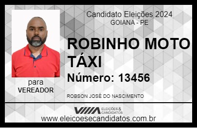 Candidato ROBINHO MOTO TÁXI 2024 - GOIANA - Eleições