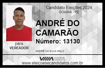 Candidato ANDRÉ DO CAMARÃO 2024 - GOIANA - Eleições