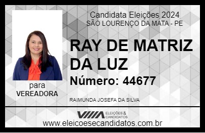 Candidato RAY DE MATRIZ DA LUZ 2024 - SÃO LOURENÇO DA MATA - Eleições