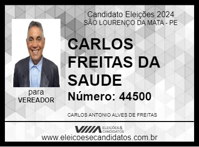 Candidato CARLOS FREITAS DA SAUDE 2024 - SÃO LOURENÇO DA MATA - Eleições