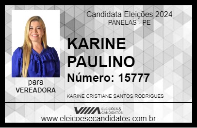 Candidato KARINE PAULINO 2024 - PANELAS - Eleições