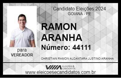 Candidato RAMON ARANHA 2024 - GOIANA - Eleições