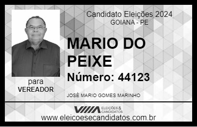 Candidato MARIO DO PEIXE 2024 - GOIANA - Eleições