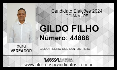 Candidato GILDO FILHO 2024 - GOIANA - Eleições