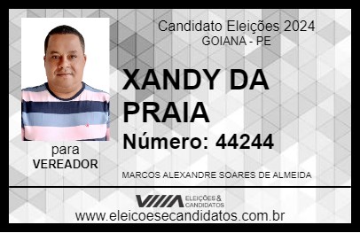 Candidato XANDY DA PRAIA 2024 - GOIANA - Eleições