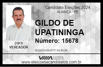 Candidato GILDO DE UPATININGA 2024 - ALIANÇA - Eleições