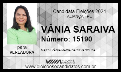 Candidato VÂNIA SARAIVA 2024 - ALIANÇA - Eleições