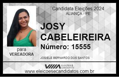 Candidato JOSY CABELEIREIRA 2024 - ALIANÇA - Eleições