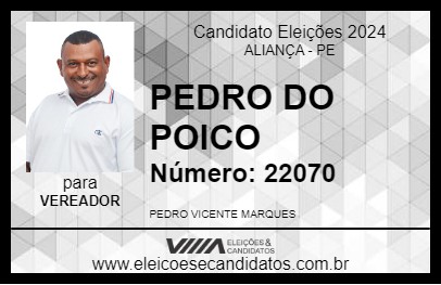 Candidato PEDRO DO POICO 2024 - ALIANÇA - Eleições