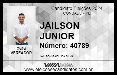 Candidato JAILSON JUNIOR 2024 - CONDADO - Eleições