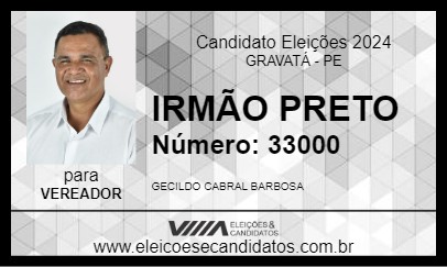 Candidato IRMÃO PRETO 2024 - GRAVATÁ - Eleições