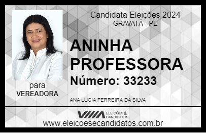 Candidato ANINHA PROFESSORA 2024 - GRAVATÁ - Eleições