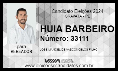 Candidato HUIA BARBEIRO 2024 - GRAVATÁ - Eleições