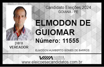 Candidato ELMODON DE GUIOMAR 2024 - GOIANA - Eleições