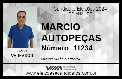 Candidato MARCIO AUTOPEÇAS 2024 - GOIANA - Eleições