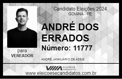 Candidato ANDRÉ DO FORRÓ DOS ERRADOS 2024 - GOIANA - Eleições