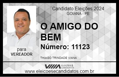 Candidato THIAGO VIANA 2024 - GOIANA - Eleições