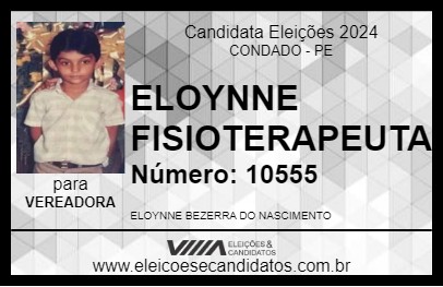 Candidato ELOYNNE FISIOTERAPEUTA 2024 - CONDADO - Eleições