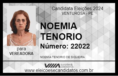 Candidato NOEMIA TENORIO 2024 - VENTUROSA - Eleições