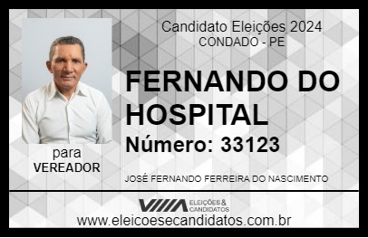 Candidato FERNANDO DO HOSPITAL 2024 - CONDADO - Eleições