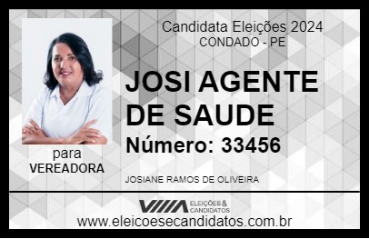 Candidato JOSI AGENTE DE SAUDE 2024 - CONDADO - Eleições