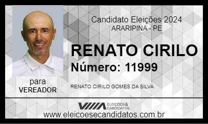 Candidato RENATO CIRILO 2024 - ARARIPINA - Eleições