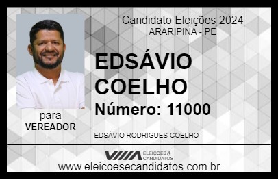 Candidato EDSÁVIO COELHO 2024 - ARARIPINA - Eleições