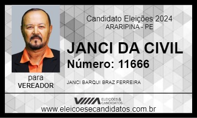 Candidato JANCI 2024 - ARARIPINA - Eleições