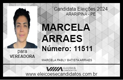 Candidato MARCELA ARRAES 2024 - ARARIPINA - Eleições