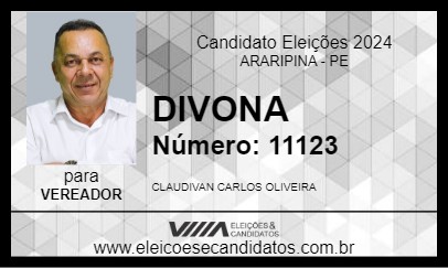 Candidato DIVONA 2024 - ARARIPINA - Eleições