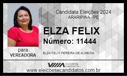 Candidato ELZA FELIX 2024 - ARARIPINA - Eleições