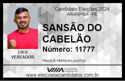 Candidato SANSÃO DO CABELÃO 2024 - ARARIPINA - Eleições