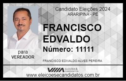 Candidato FRANCISCO EDIVALDO 2024 - ARARIPINA - Eleições